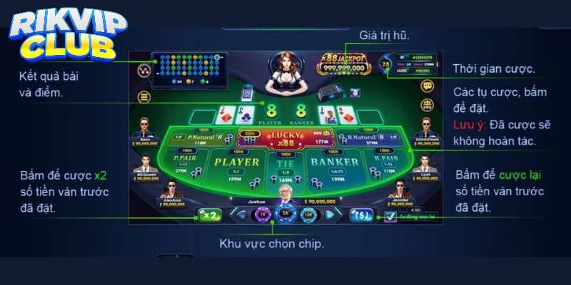 Luật chơi và quy tắc rút bài trong game baccarat Rik vip